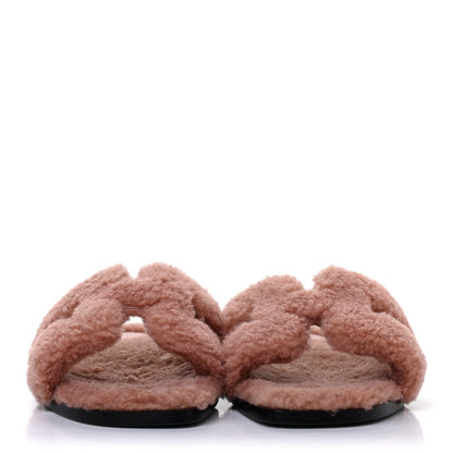Hermes Woolskin Oran Sandals 38 Rose Aube 2 of 8