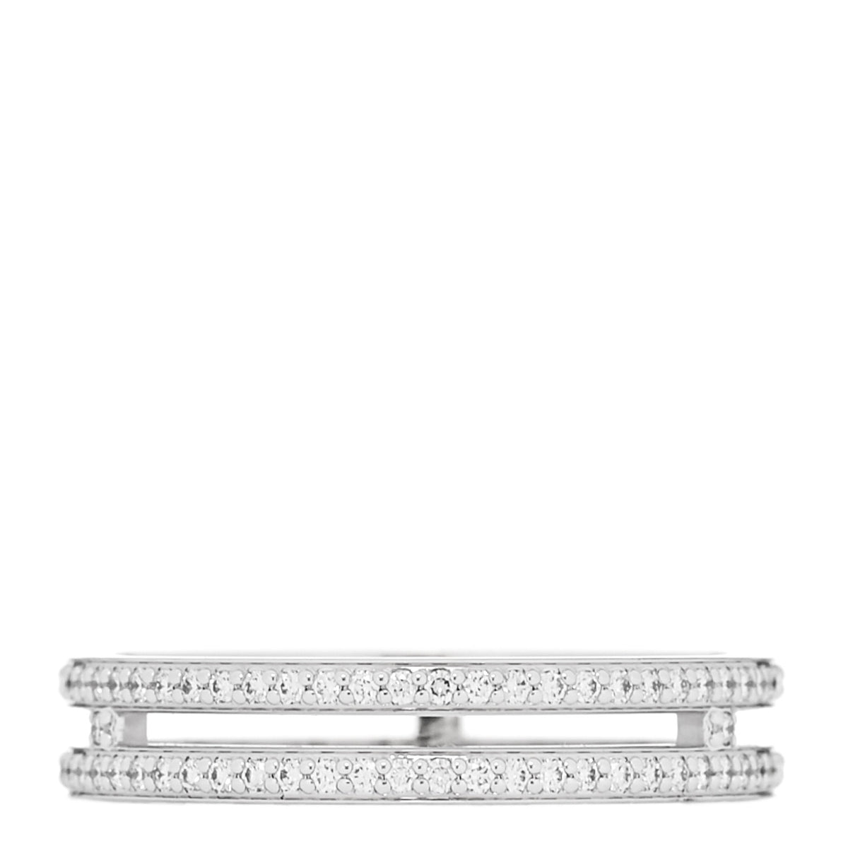Hermes 18K White Gold Diamond Ariane Wedding Band Ring 52 6 3 of 5