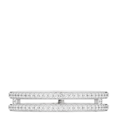 Hermes 18K White Gold Diamond Ariane Wedding Band Ring 52 6 3 of 5