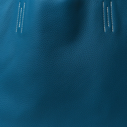 Hermes Taurillon Clemence Double Sens 45 Reversible Tote Bleu Izmir Bleu Saphir 9 of 15