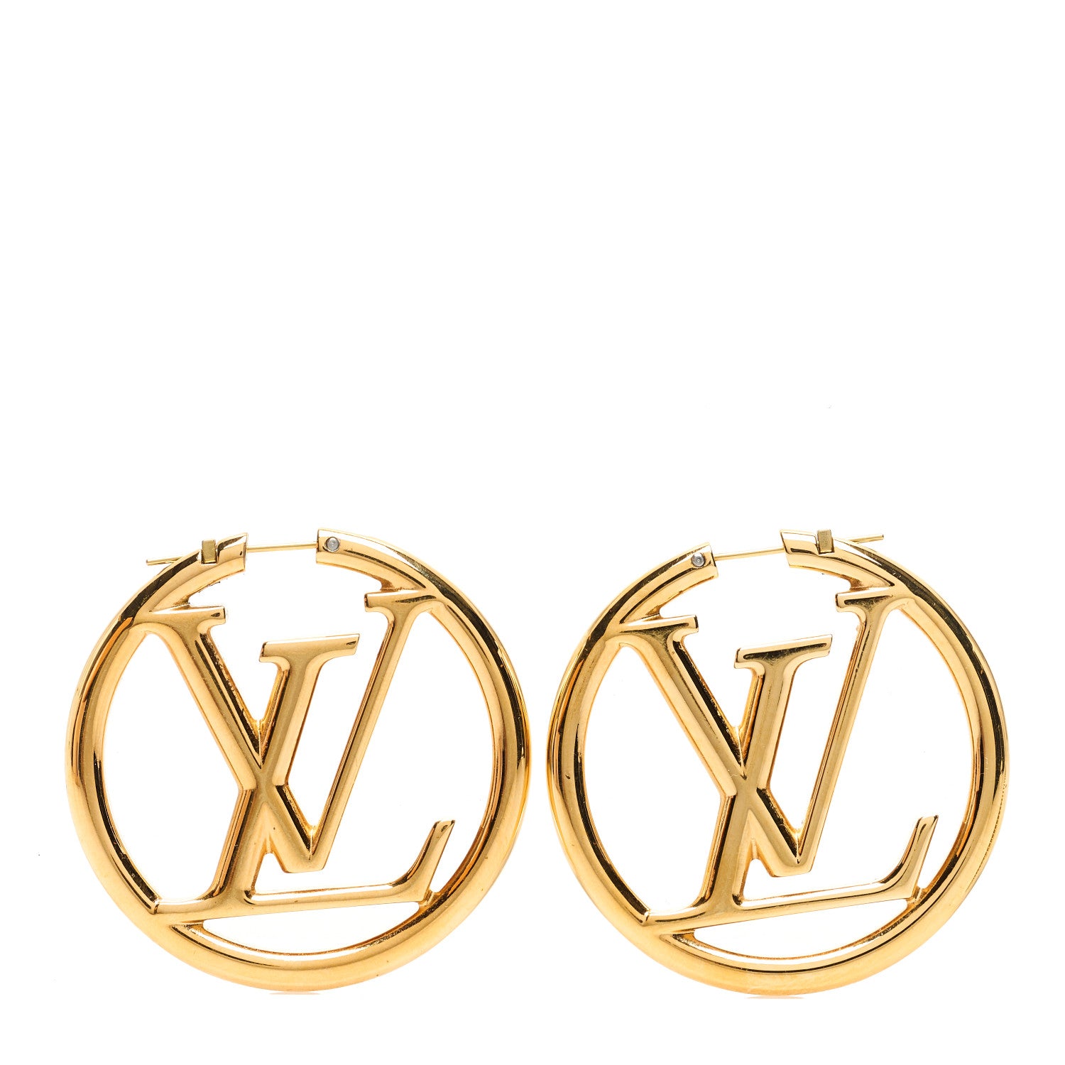 Louis Vuitton Metal Louise Hoop Earrings Gold 1 of 4