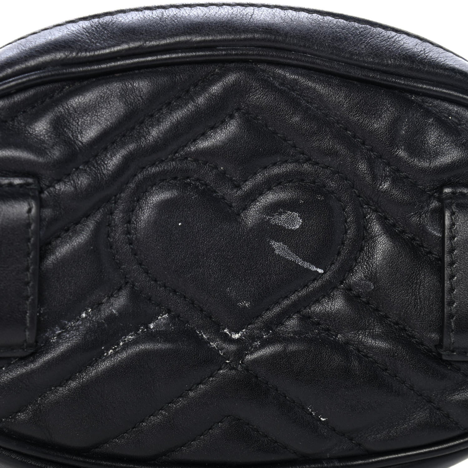 Gucci Calfskin Matelasse GG Marmont Belt Bag 85 34 Black 5 of 5