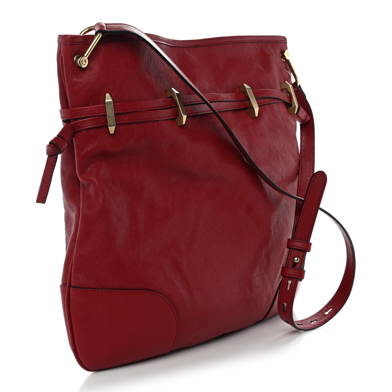 Gucci Sakai Be Green Calfskin Horsebit 1955 Cinch Top Messenger Bag New Cherry Red 3 of 10
