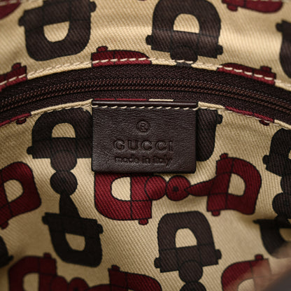 Gucci Guccissima Small D Gold Ring Shoulder Bag Chocolate Brown 6 of 14