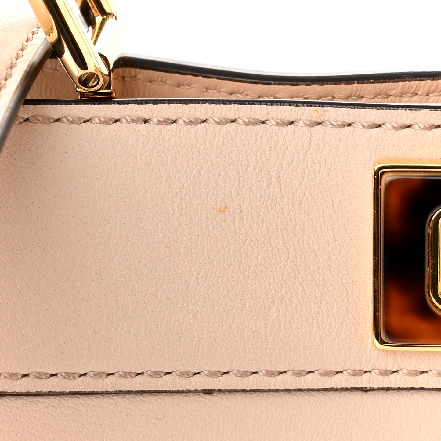 Vitello Seta Shiny Nappa Plexiglass Small Peekaboo I SEE U Satchel Poudre