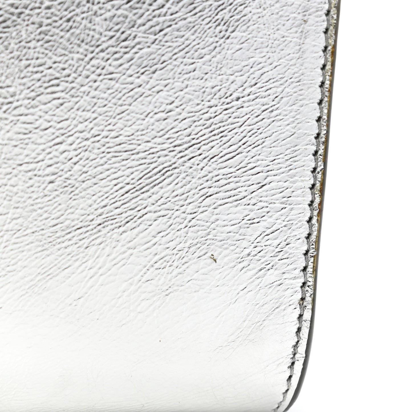 Metallic Calfskin Monogram Large Belle De Jour Clutch Silver