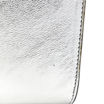 Saint Laurent Metallic Calfskin Monogram Large Belle De Jour Clutch Silver 8 of 9