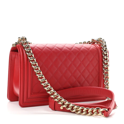 Chanel Lambskin Quilted Medium Boy Flap Red 3 of 11