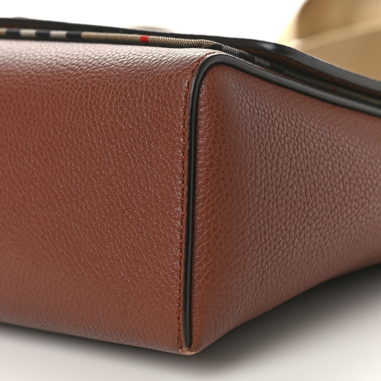 Burberry Calfskin Vintage Check Note Crossbody Bag Tan 7 of 7
