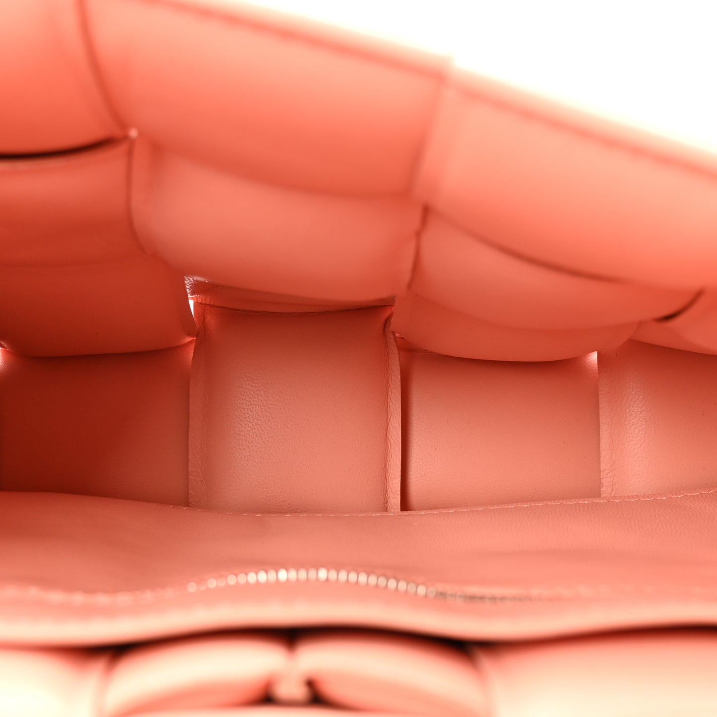 Nappa Maxi Intreccio Padded Cassette Crossbody Bag Peachy
