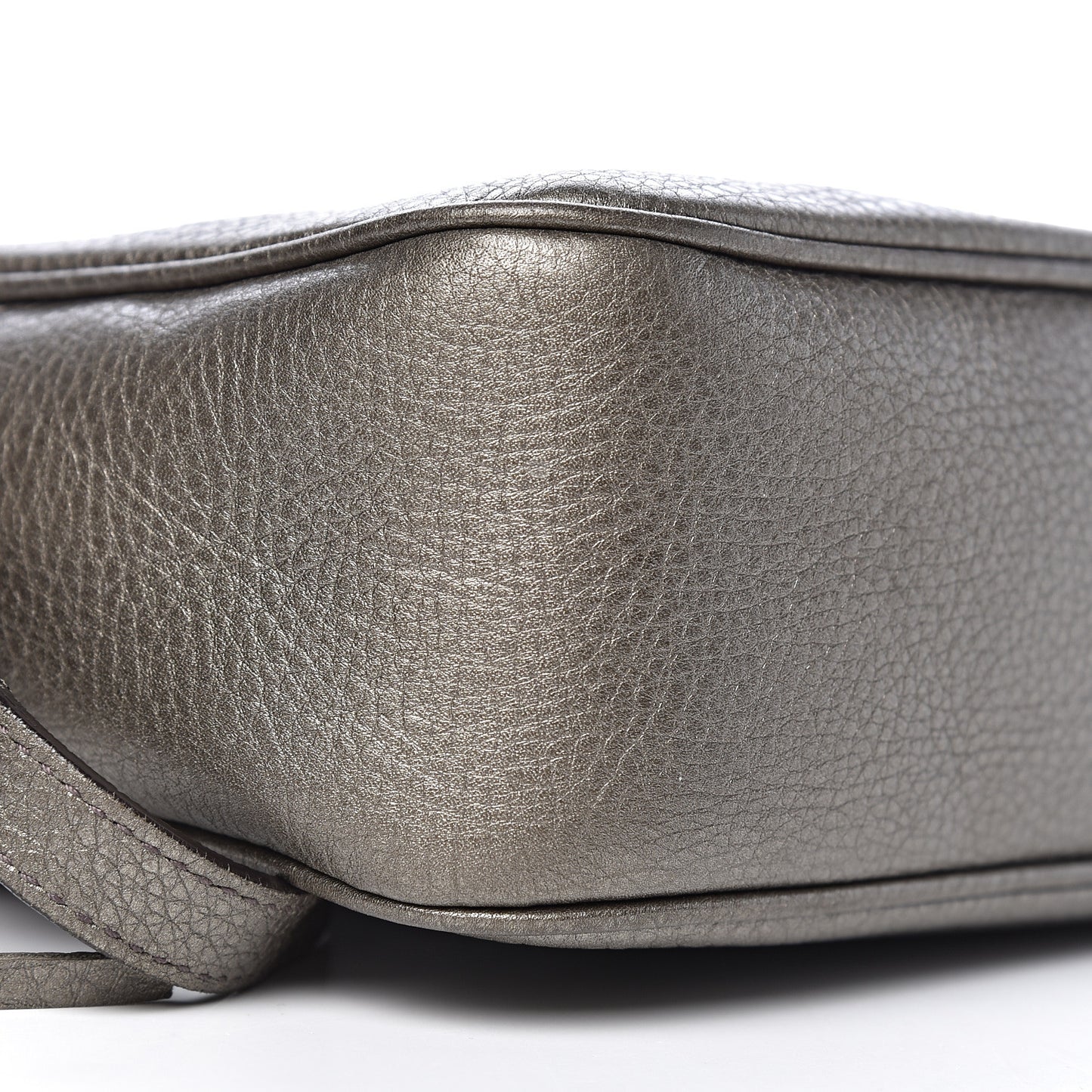 Metallic Pebbled Calfskin Small Soho Disco Bag Sasso