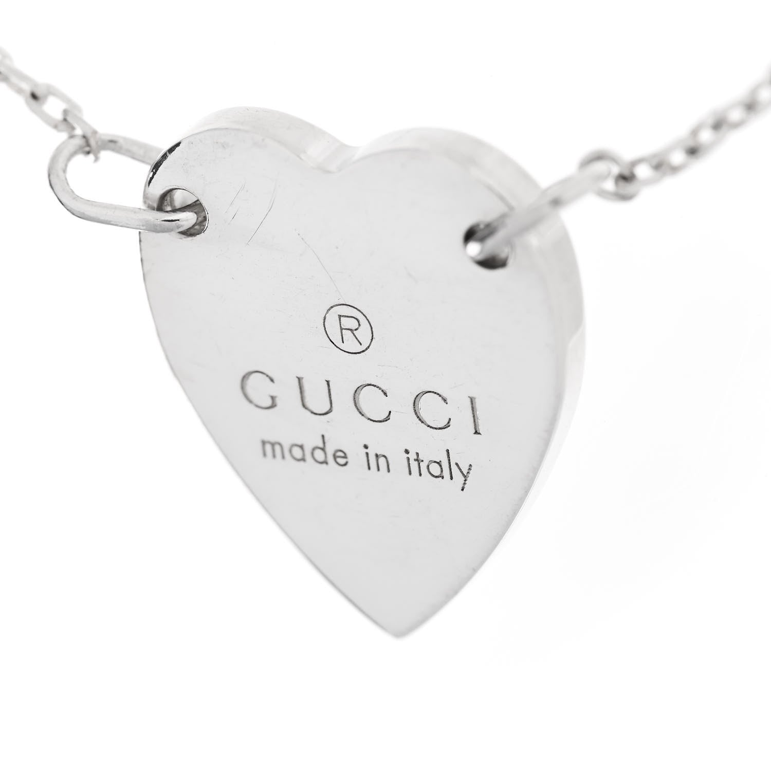 Gucci Sterling Silver Trademark Heart Bracelet 3 of 4