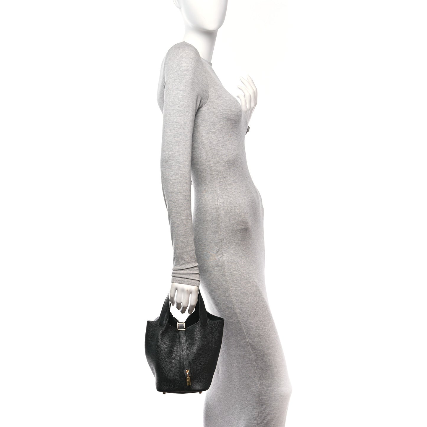 Taurillon Clemence Picotin Lock 18 PM Black