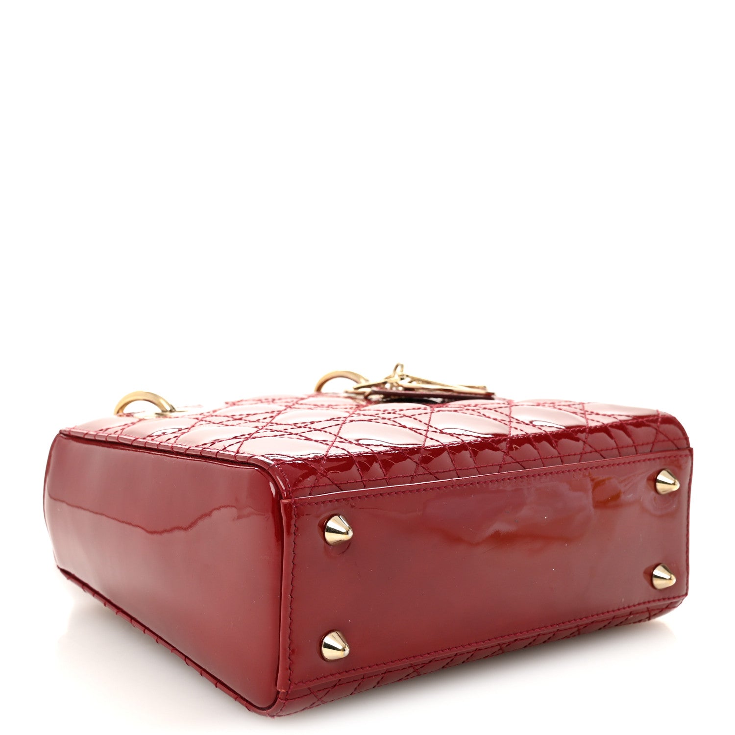 Christian Dior Patent Cannage Small Lady Dior Cherry Red 4 of 10