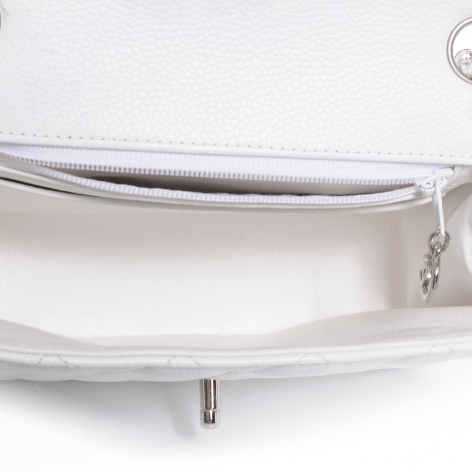 Chanel Caviar Quilted Mini Square Flap White 6 of 8