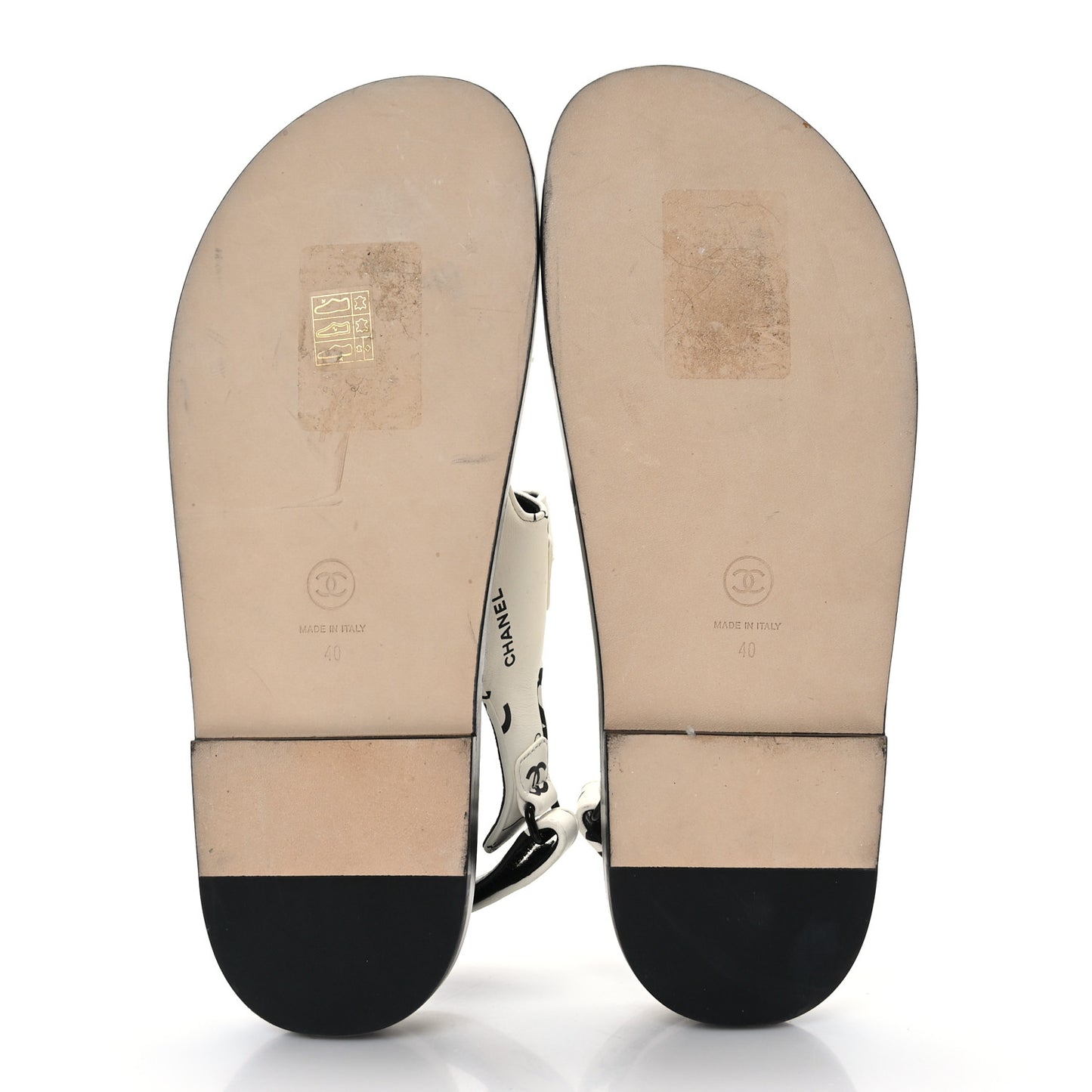 Lambskin Printed CC Velcro Dad Sandals 40 White Black