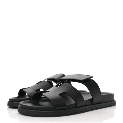 Hermes Calfskin Womens Chypre Sandals 39 Black 3 of 9