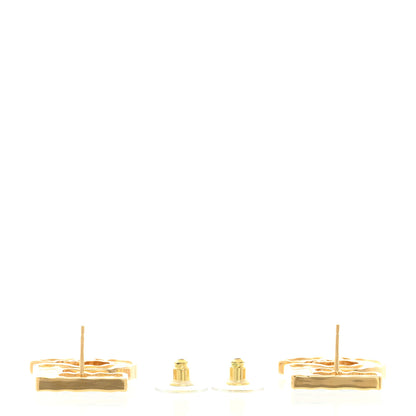 Chanel Metal CC No 5 Earrings Gold Black 3 of 4
