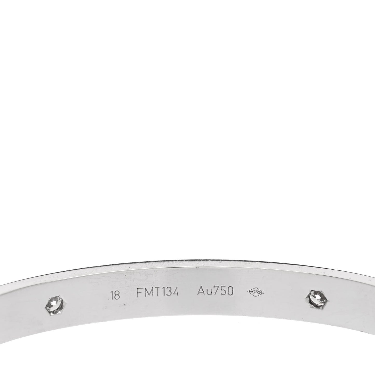 18K White Gold 4 Diamond Love Bracelet 18