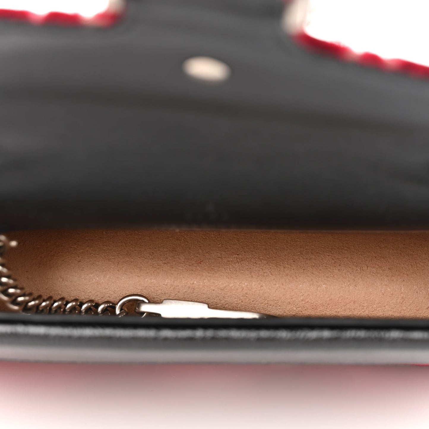 Velvet GG Monogram Super Mini Dionysus Shoulder Bag Red Cipria Black