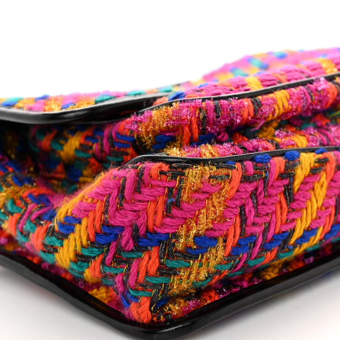 SAINT LAURENT Tweed Calfskin Matelasse Monogram Medium Niki Chain Satchel Multicolor