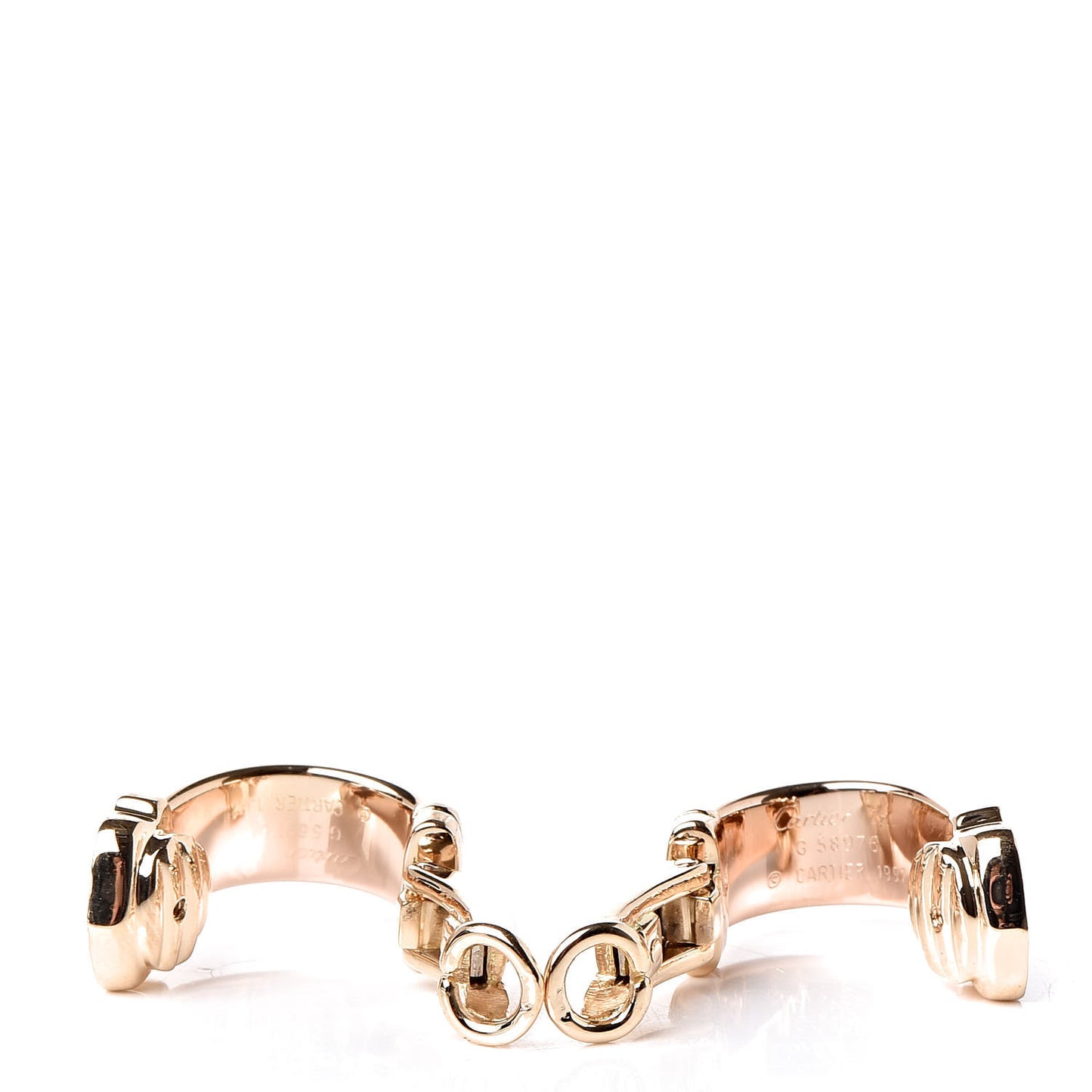 18K Yellow White Pink Gold Diamond C De Clip-On Earrings