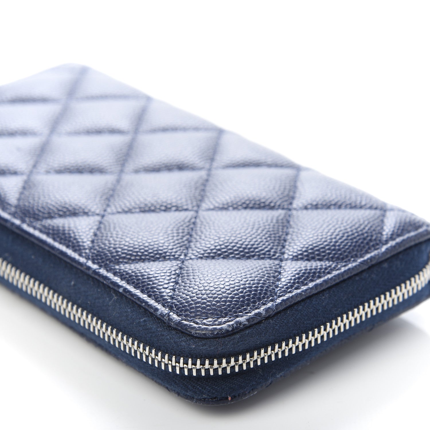 Chanel Caviar Quilted Small Zip Around Wallet Navy 7 of 10