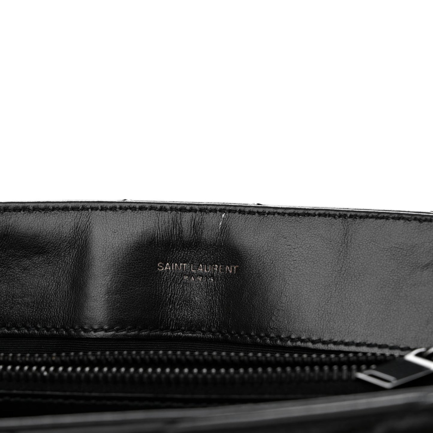 Calfskin Y Quilted Monogram Monochrome Medium Loulou Chain Satchel Black
