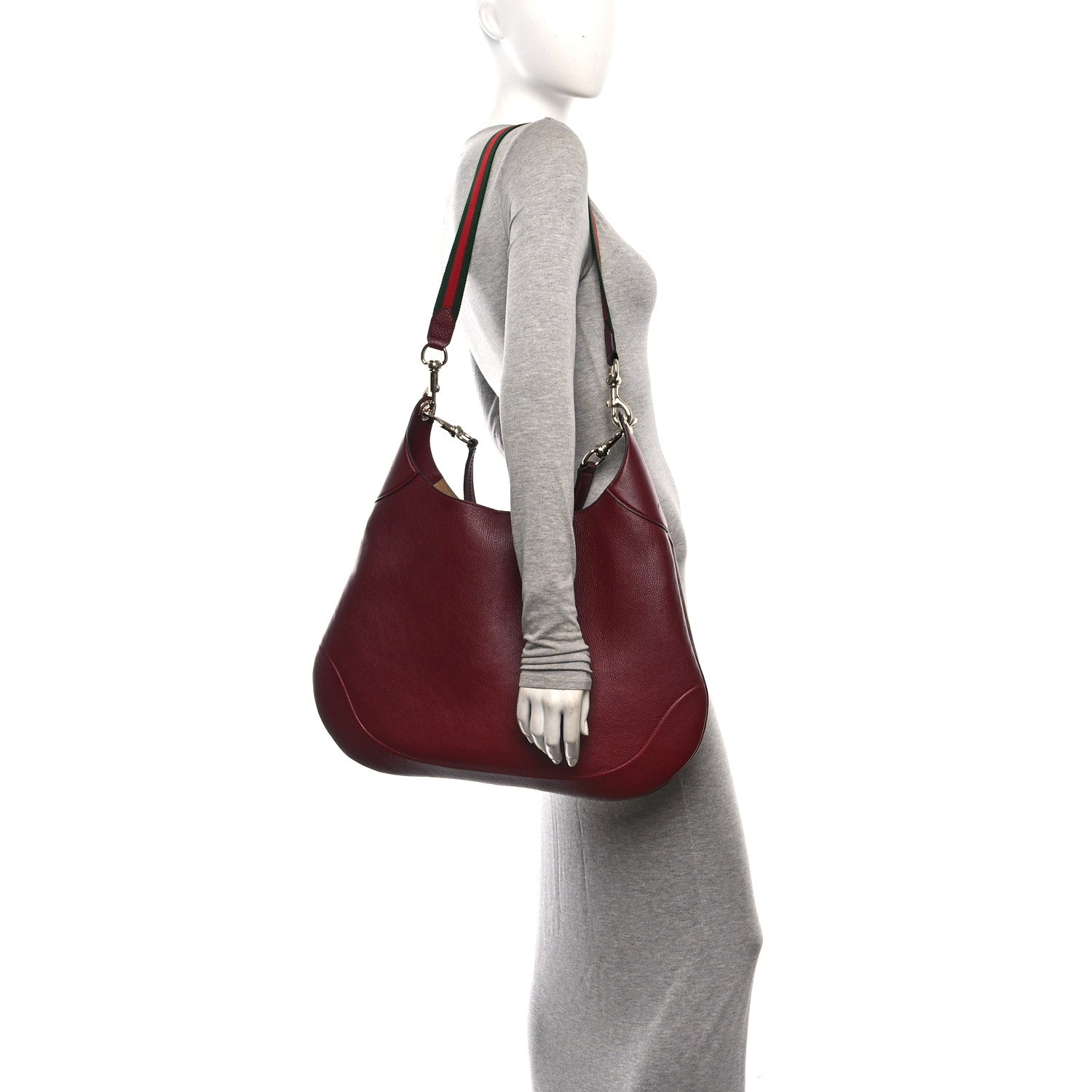 Gucci Soft Grained Calfskin Maxi B Hobo Rosso 2 of 12