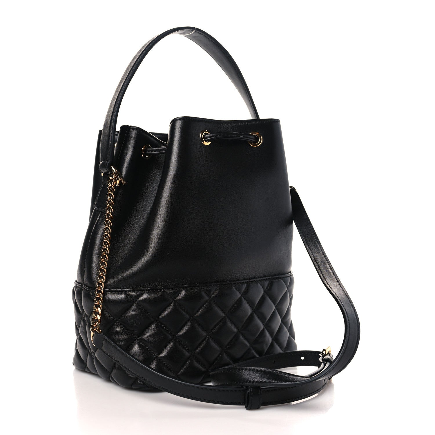 Versace Nappa Quilted Medusa Top Handle Bucket Bag Black 3 of 8