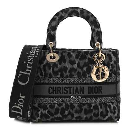 Christian Dior Canvas Mizza Embroidered Medium Lady D-Lite Gray 1 of 12