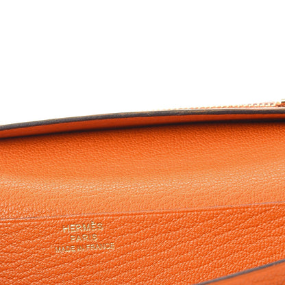 Hermes Chevre Mysore Bearn Gusset Wallet Orange 6 of 10