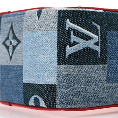 Louis Vuitton Denim Damier Monogram Patchwork PVC Beach Pouch Blue Rouge 10 of 10