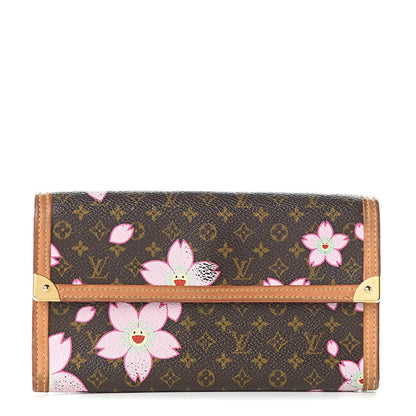 Louis Vuitton Monogram Cherry Blossom Porte Tresor International Wallet Brown 1 of 17