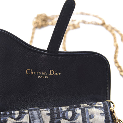 Christian Dior Oblique Nano Saddle Chain Pouch Blue 8 of 10