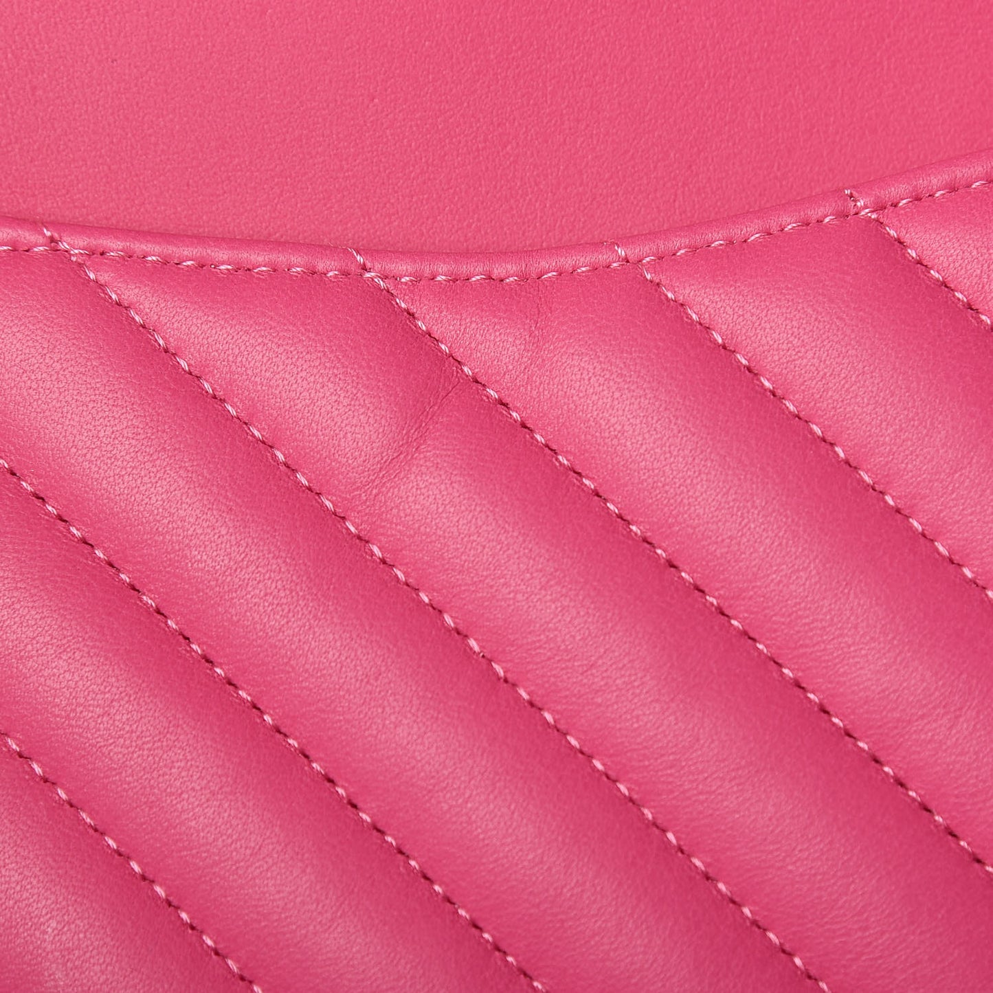 Lambskin Chevron Quilted Medium Double Flap Pink