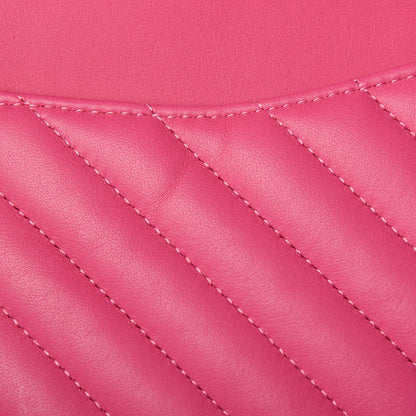 Chanel Lambskin Chevron Quilted Medium Double Flap Pink 11 of 11
