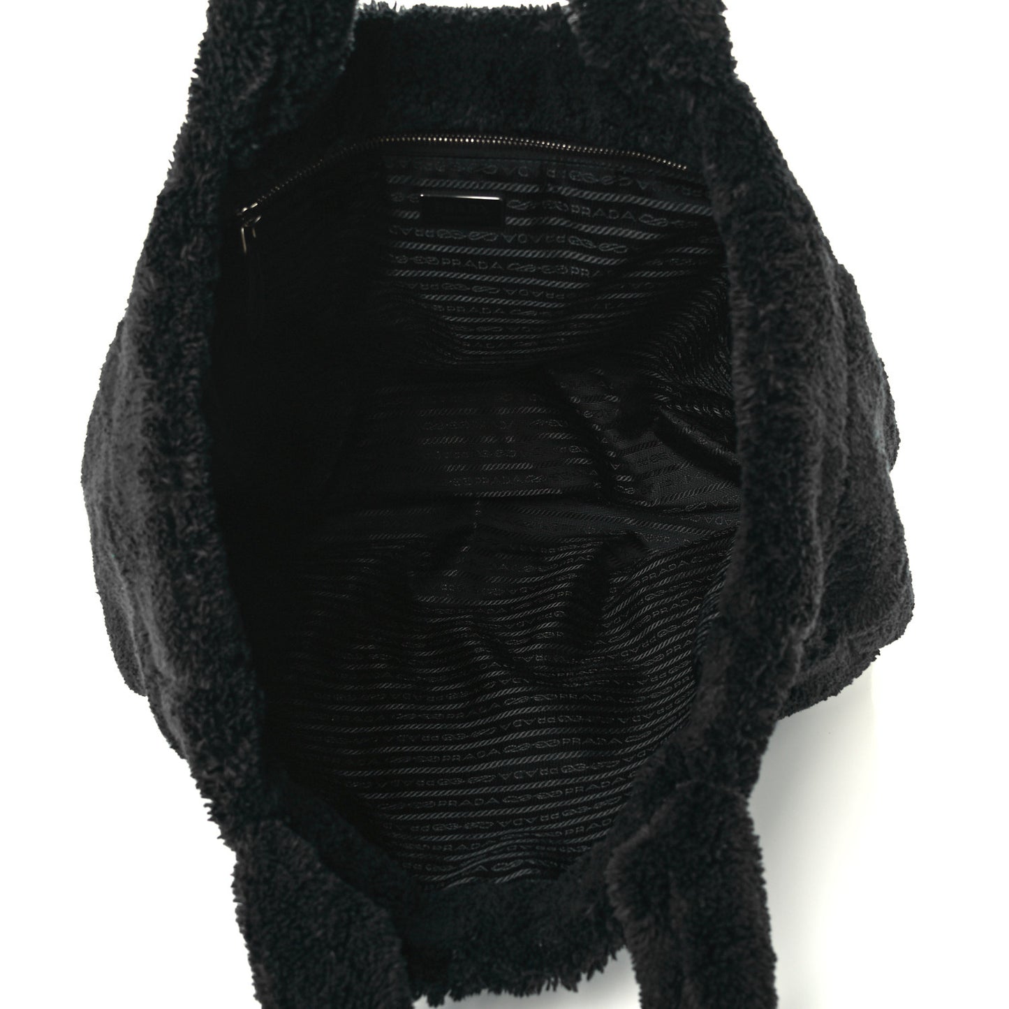 Terry Cloth Tote Bag Black White