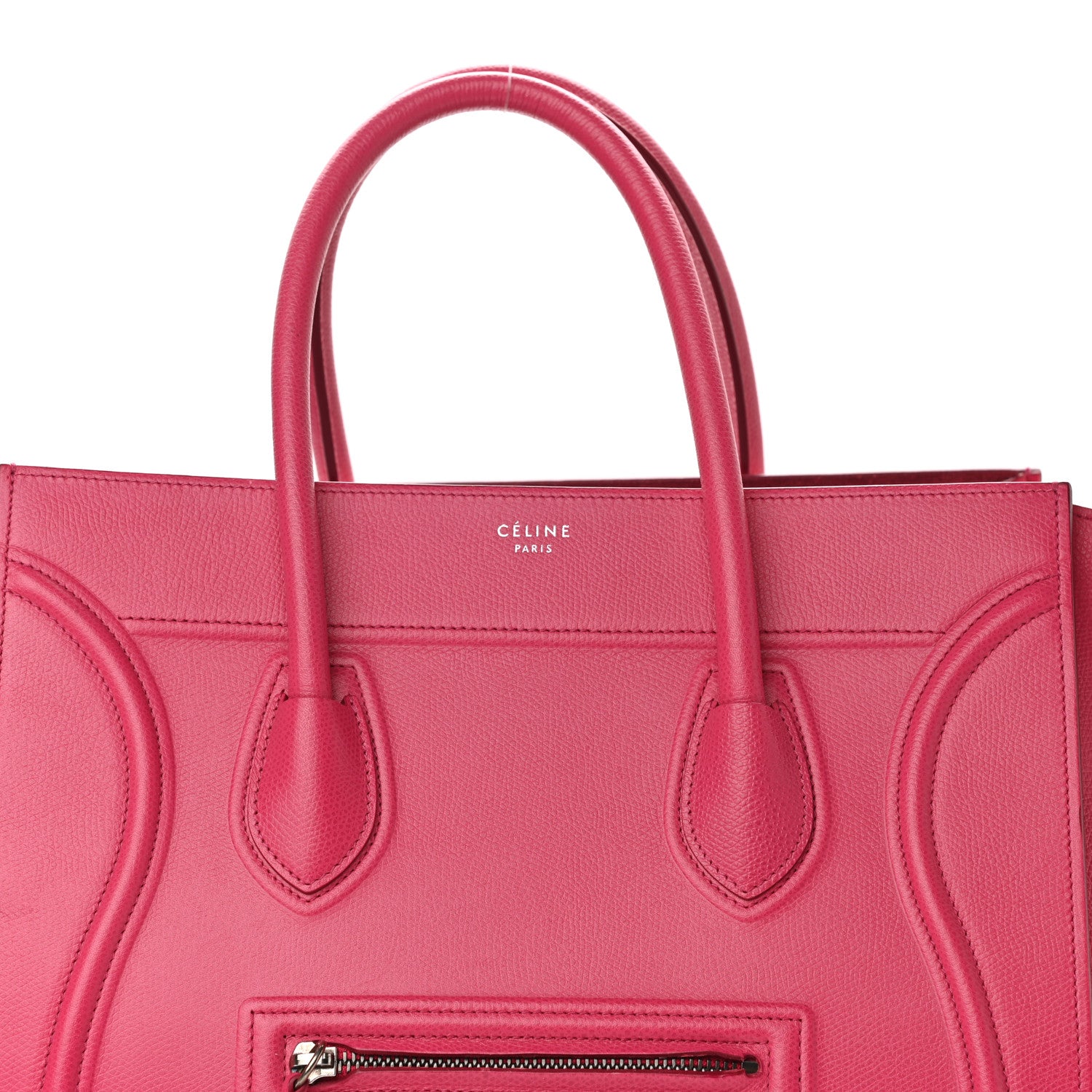Celine Grained Calfskin Medium Phantom Luggage Fuchsia 8 of 12