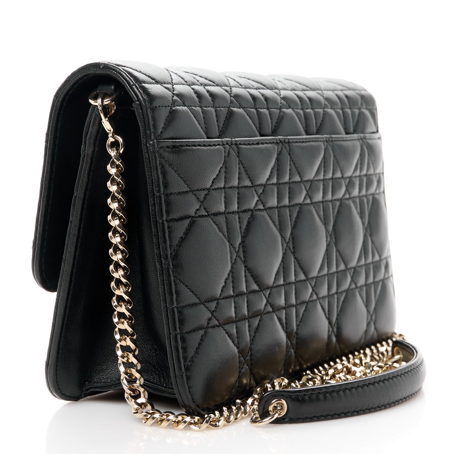 Christian Dior Lambskin Cannage Miss Dior Promenade Pouch Black 3 of 11