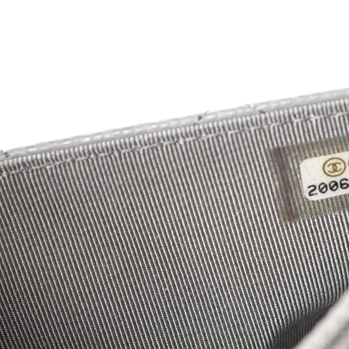Caviar Quilted Wallet on Chain WOC Grey
