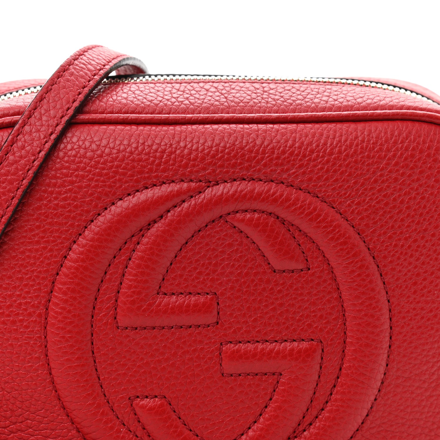 Gucci Pebbled Calfskin Small Soho Disco Bag Tabasco Red 8 of 11
