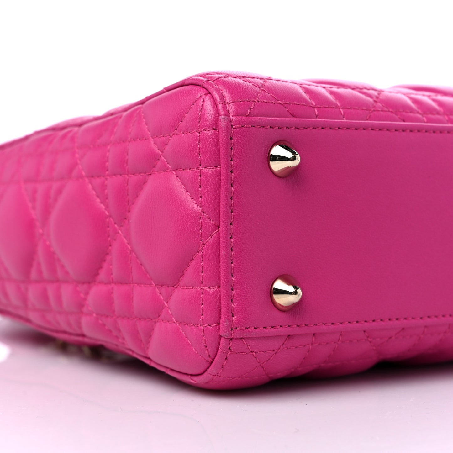 Lambskin Cannage Small Lucky Badges My Lady Dior Magenta