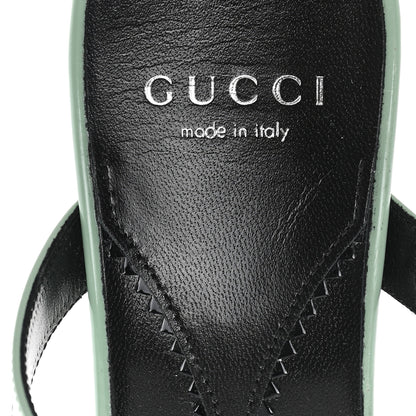 Gucci Regent Calfskin Horsebit Mid Heel Sandals 39 Pacific Green 8 of 9