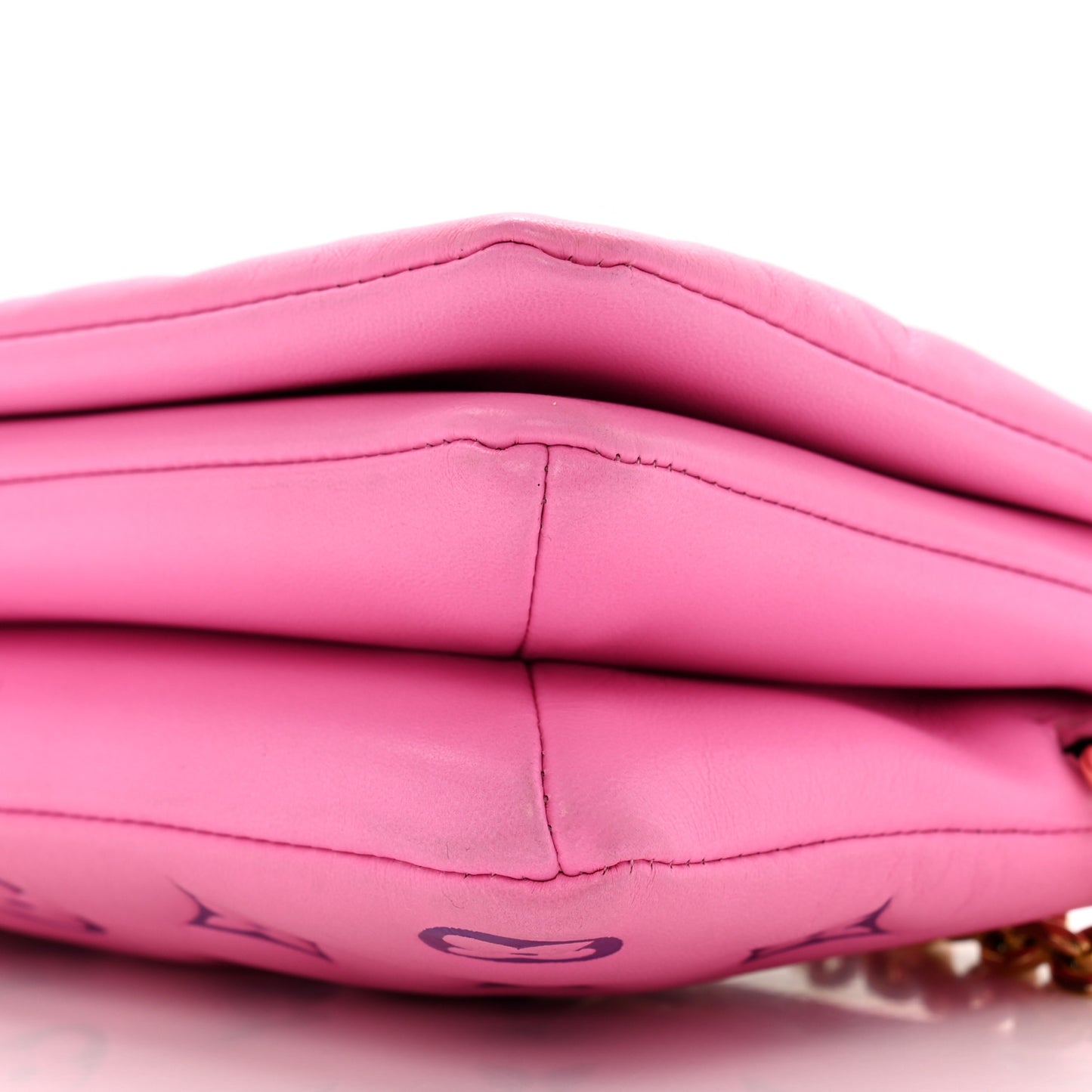 Lambskin Embossed Monogram Vuittamins Pochette Coussin Rose Violet