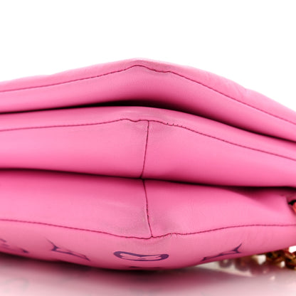 Louis Vuitton Lambskin Embossed Monogram Vuittamins Pochette Coussin Rose Violet 10 of 12