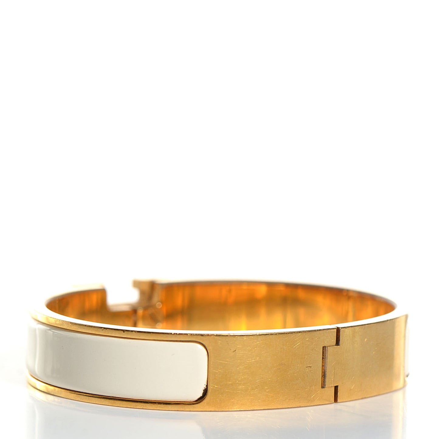 Enamel Narrow Clic H Bracelet PM Craie