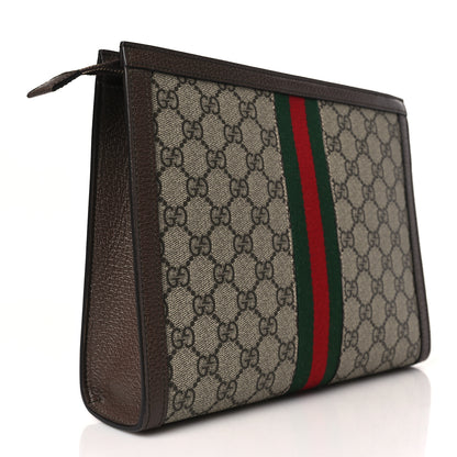 Gucci GG Supreme Monogram Web Ophidia Pouch Brown 3 of 9