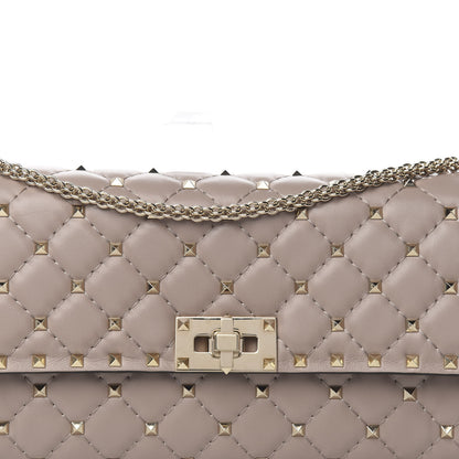 Valentino Garavani Lambskin Rockstud Spike Wallet on Chain Poudre 10 of 10
