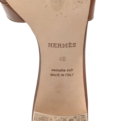 Hermes Calfskin Oasis Sandals 40 Gold 6 of 12